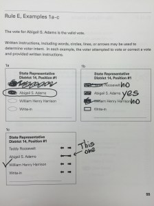 Example of an ballot with written instructions